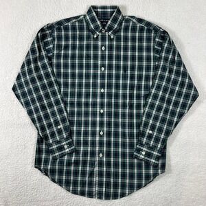 Ralph Lauren Polo Sport Plaid Button Down Shirt Green White Blue Men‎ Size 6 VTG